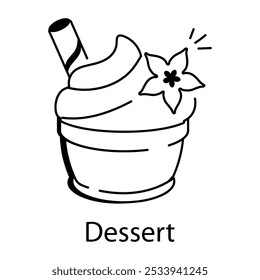 A doodle style icon of dessert 
