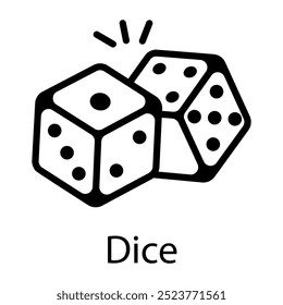 Doodle style icon of dice game 