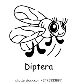 A doodle style icon of diptera 