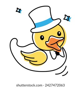 A doodle style icon of duck cap