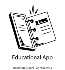 A doodle style icon of educational app 