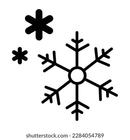 Doodle style icon of falling snowflakes 