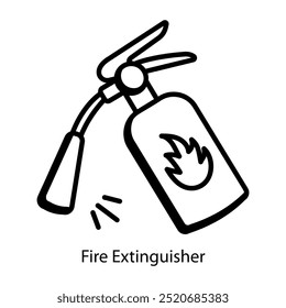 Un icono de estilo doodle de extintor de incendios 