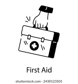 A doodle style icon of first aid kit 