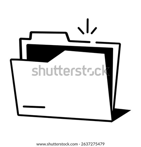 A doodle style icon of folder
