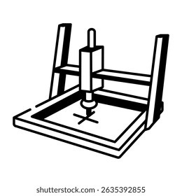A doodle style icon of glass cutting machine 
