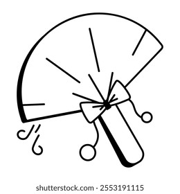 Doodle style icon of hand fan 

