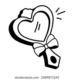 A doodle style icon of hand mirror 

