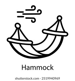 A doodle style icon of hanging hammock 