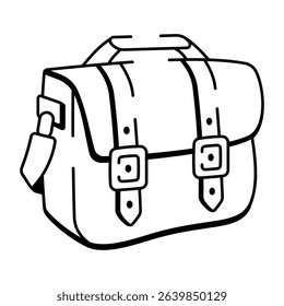 A doodle style icon of hunter bag
