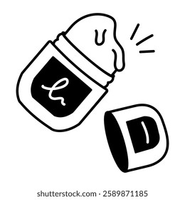A doodle style icon of ice roller 

