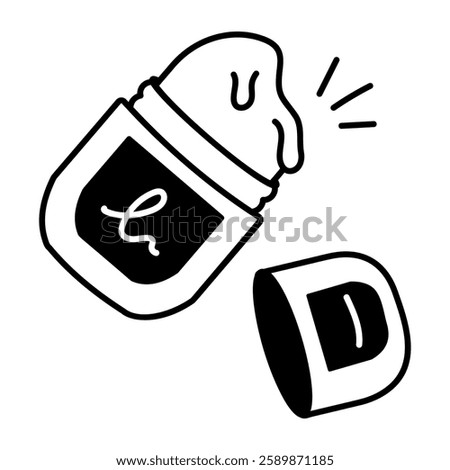 A doodle style icon of ice roller 

