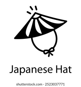 A doodle style icon of japanese hat