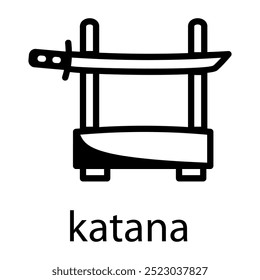 A doodle style icon of katana 