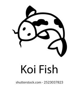 Um ícone de estilo doodle de koi fish 