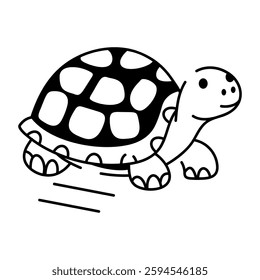 A doodle style icon of leopard tortoise