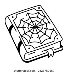 A doodle style icon of magic book
