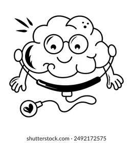 A doodle style icon of mental health