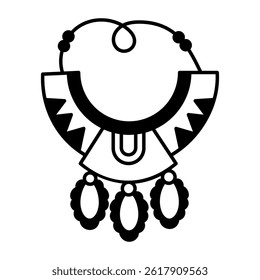 A doodle style icon of mexican necklace 
