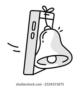 Icono de estilo Doodle de notificación móvil 

