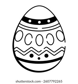 A doodle style icon of a painted egg 
