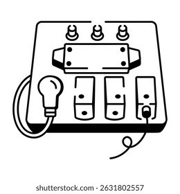 A doodle style icon of pedalboard
