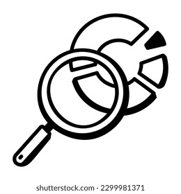 A doodle style icon of pie analysis is easy to use and download