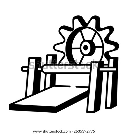 A doodle style icon of printing press