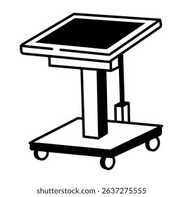 A doodle style icon of projector stand

