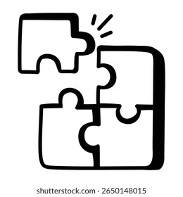  Ícone de estilo Doodle de um quebra- cabeça.