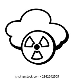 A doodle style icon of radioactive cloud is visually perfect 

