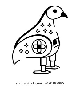 Un icono de estilo doodle que representa un quemador de pájaros
