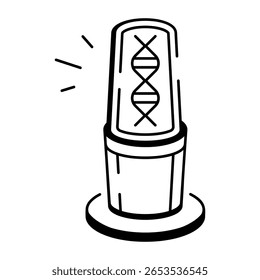 Um ícone de estilo de rabiscar representando o scanner do dna

