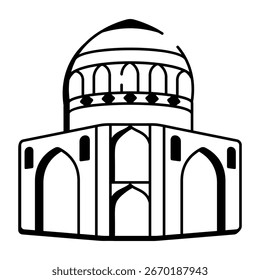 Un icono de estilo doodle que representa una cúpula persa
