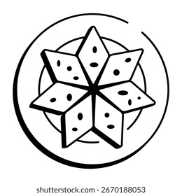 A doodle style icon representing persian sweets
