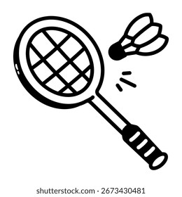 Um ícone de estilo de rabiscar representando um raquete
