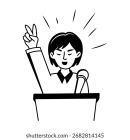 Un icono de estilo doodle que representa el maestro de habilidades

