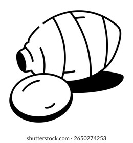 Un icono de estilo doodle que representa la raíz de taro  
