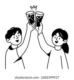 Ein Symbol im Doodle-Stil, das den Toast darstellt
