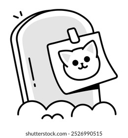 Un icono de estilo doodle de rip cat 

