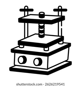 Ein Symbol im Doodle-Stil einer Harzmaschine 
