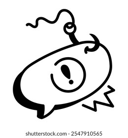 Un icono de estilo doodle de alerta de estafa 
