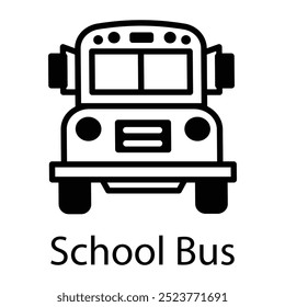 Icono de estilo Doodle del autobús escolar 