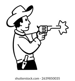 A doodle style icon of shooting