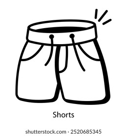 Un icono de estilo doodle de shorts 