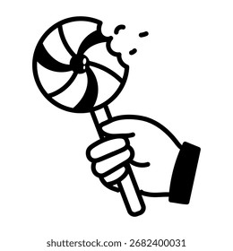 Un icono de estilo doodle mostrando caramelos
