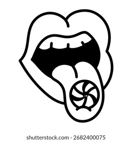 Un icono de estilo doodle mostrando caramelos
