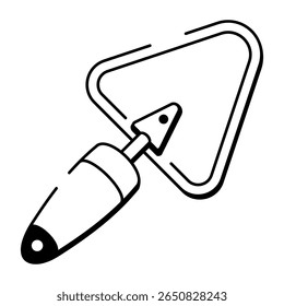 A doodle style icon showing a clay trowel
