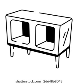 Un icono de estilo doodle que muestra la tabla de consola
