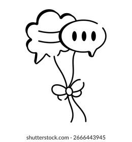 Un icono de estilo doodle que muestra la conversación
